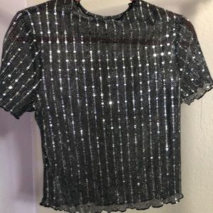 sparkly mesh top